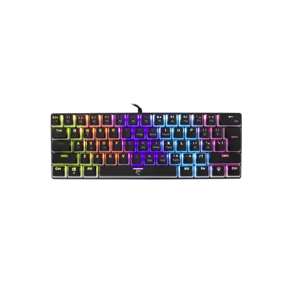 WHITE SHARK GK-2202-2B/BL-US ASHIKO-2/B/BL-US fekete mech.bill. angol, 61 kék kapcs.