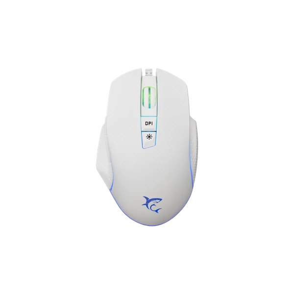 WHITE SHARK WS GM-5009W GARETH-W gamer egér, vezetékes, fehér, 6400 Dpi, 7D, RG