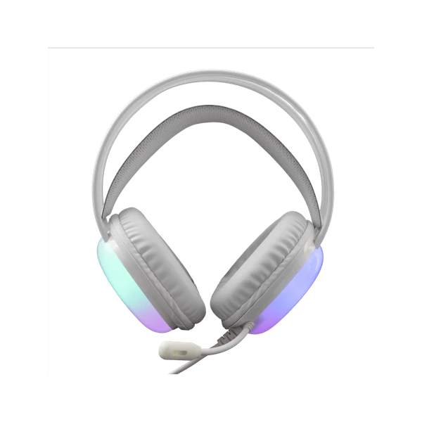 WHITE SHARK PEACOCK-W, GH-2444W, gamer fejhallgató, RGB, fehér, (3.5 Jack+USB)