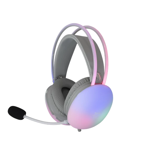 WHITE SHARK FIREFLY-W, GH-2342-W gamer fejhallgató, fehér/RGB, (3.5 Jack)