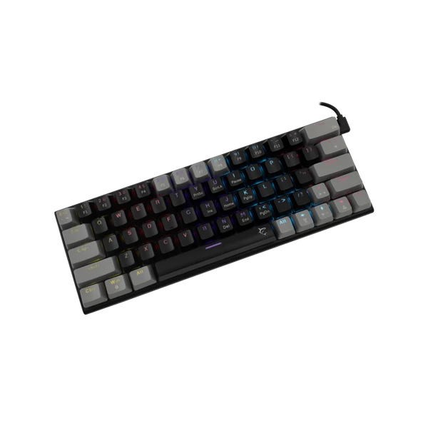 WHITE SHARK WAKIZASHI-B-G/BL-US, GK-002112-B-G/BL-US fekete/szürke mechanikus gamer billentyűzet, angol