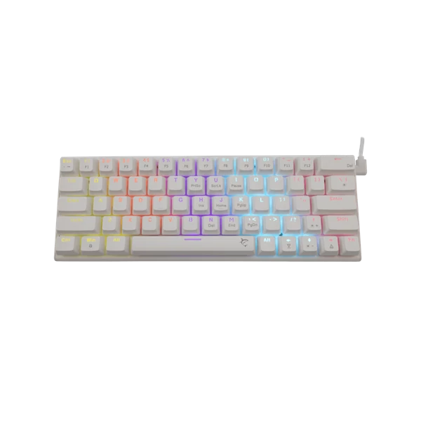 WHITE SHARK WAKIZASHI-W/R-US, GK-002211-W/R-US fehér mechanikus gamer billentyűzet, piros kapcs. angol